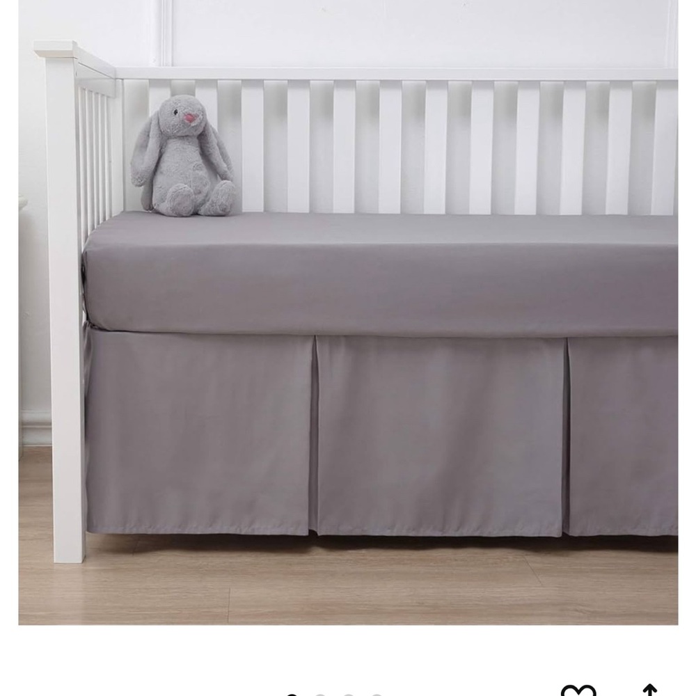 Gray Pleated Crib Skirt